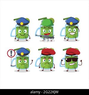 Un policier dédié de style mascotte kiwi smoothie. Illustration vectorielle Illustration de Vecteur