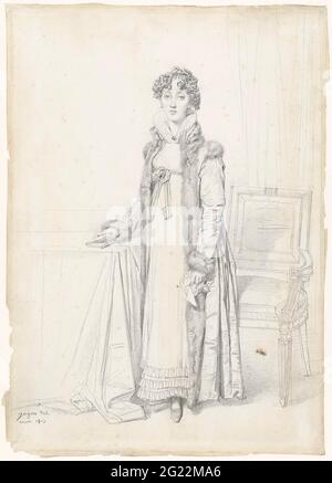 Portrait de Lady William Henry Cavendish Bentinck. Lady William Henry Cavendish Bentinck, née Lady Mary Acheson, fille du comte de Gosford, 1787-1843. Lord William Bentinck épousa Mary Acheson, fille du comte de Gosford en 1803. Après la chute de Napoléon, le couple est resté à Rome pendant un certain temps. Ingres a fait deux dessins d'elle seule et un avec son mari. Banque D'Images