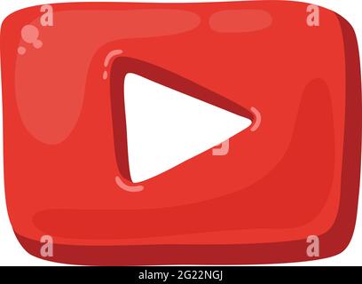 Icône de bouton de lecture vidéo, style de dessin animé Illustration de Vecteur