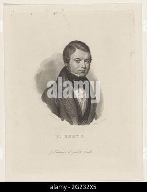 Portrait de Nicolaas Beets; N. Beets. Portrait buste à droite de Nicolaas Beets, poète et prédicateur à Heemstede. Banque D'Images