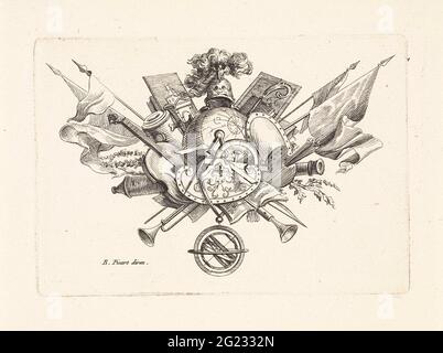 Attributs de la science et des arts attributs de la science, tels que Globe et Passer. En outre, les attributs des arts, tels que le violon, la musique en feuilles et la palette de peinture. Banque D'Images