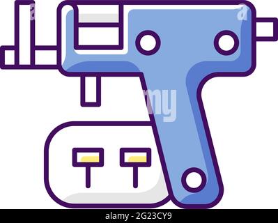 Icône de couleur RVB du pistolet de perçage Illustration de Vecteur