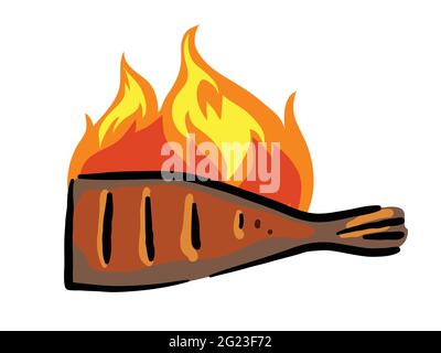 Illustration vectorielle barbecue à poisson coupé isolée sur fond blanc Illustration de Vecteur