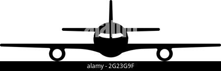 Avion, avion passager, avion. Illustration de l'icône vecteur plat. Symbole noir simple sur fond blanc. Panneau avion, avion passager, avion Illustration de Vecteur
