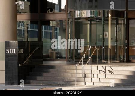 Extérieur des tribunaux centraux de Perth. Banque D'Images