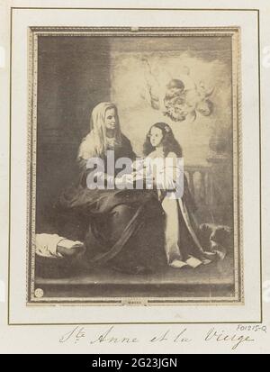 Reproduction photo d'un tableau de Bartolomé Esteban Murillo, présentant Anna et sa fille Maria. Fait partie d'un album de voyage avec des enregistrements d'œuvres d'art, de personnes et de sites touristiques en Espagne. Banque D'Images