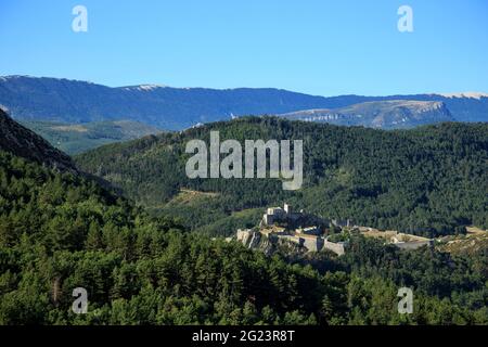 Sisteron (sud-est de la France) : la citadelle, bâtiment classé monument historique national (monument historique français) Banque D'Images