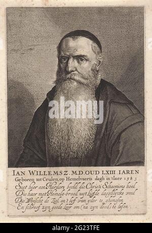 Portrait du pasteur et du docteur Jan Willemsz ... Banque D'Images