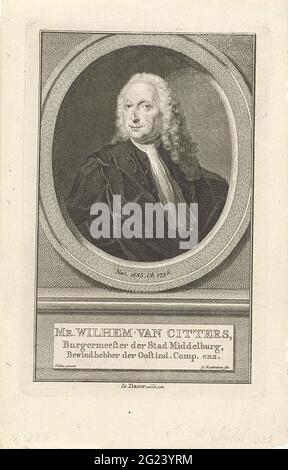 Portrait de Willem van Citters; M. Wilhelm de Citters. Buste de Willem van Citters dans un ovale. Le portrait repose sur une plinthe sur laquelle son nom et son titre en trois règles en néerlandais. Banque D'Images