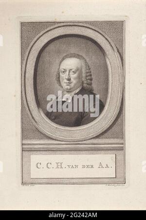 Portrait de Christianus Carolus Henricus van der AA; C.c.H. Van der AA. Buste à gauche de Christianus Carolus Henricus van der AA dans un ovale. Son nom sous le portrait. Banque D'Images