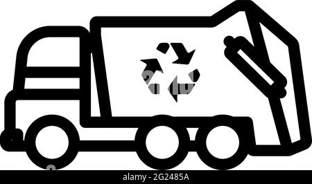 Poubelle avec icône de recyclage. Conception de contour gras modifiable. Illustration vectorielle. Illustration de Vecteur