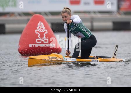 Duisburg, Allemagne. 06e juin 2021. Sophie KOCH (Rheinbrueder Karlsruhe) canoë C1 des dames, action, les finales 2021 dans les disciplines canoë, SUP, canoë polo de 03.06.-06.06.2021 à Duisburg, crédit: dpa/Alay Live News Banque D'Images