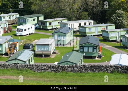 Parc de caravanes de vacances à Niddowel dans le North Yorkshire vu en juin 2021 Banque D'Images