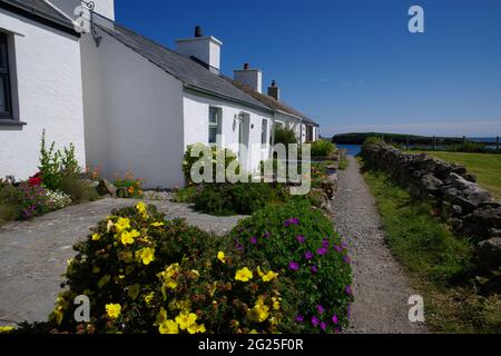 Old Fishermen's Cottages, Amlwch. Banque D'Images