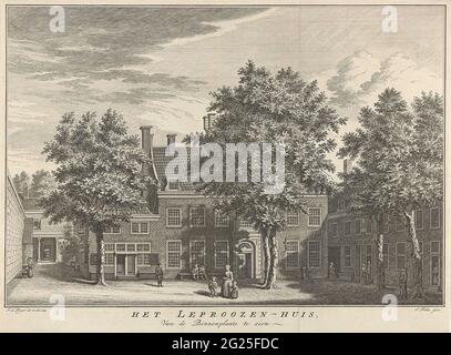 La cour de la maison Leprose à Amsterdam; la maison Leproose, de la cour. La cour de la maison Leprzen à Amsterdam avec des arbres et quelques figures. Banque D'Images