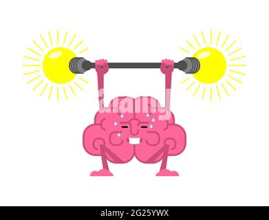 Cerveau et Barbell. Stimulez votre cerveau. Salle de gym Illustration de Vecteur