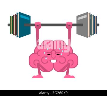 Cerveau et Barbell. Stimulez votre cerveau. Salle de gym Illustration de Vecteur
