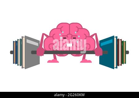 Cerveau et Barbell. Stimulez votre cerveau. Salle de gym Illustration de Vecteur