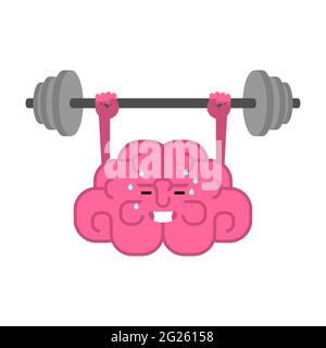 Cerveau et Barbell. Stimulez votre cerveau. Salle de gym Illustration de Vecteur