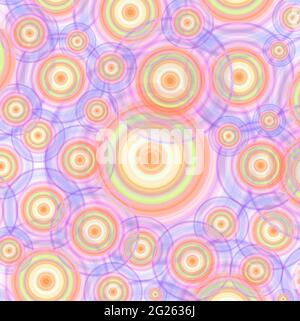 Tons pastel Multi-couleurs sans couture cercles chaotiques motif pour arrière-plan abstrait Banque D'Images