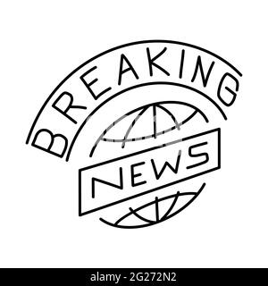 Breaking News fait partie de l'ensemble d'icônes vectorielles dessinées à la main des activités de diffusion. Illustration de Vecteur