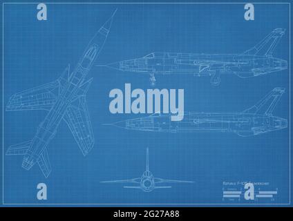 Plan d'un F-105 Thunderchief. Banque D'Images