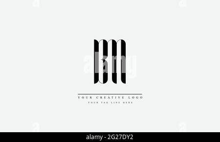 Modèle de monogramme de logo vectoriel abstrait BM MB Illustration de Vecteur