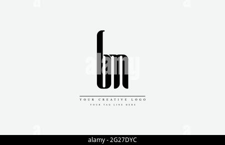 Modèle de monogramme de logo vectoriel abstrait BM MB Illustration de Vecteur