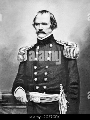 Portrait du général Albert Sidney Johnston vêtu de son uniforme de l'armée des États-Unis. Banque D'Images