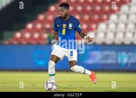 Asunción, Paraguay. 08 juin 2021 ; Defensores del Chaco Stadium, Asunción, Paraguay ; qualifications de la coupe du monde de football 2022 ; Paraguay contre Brésil ; Fred of Brazil Credit: Action plus Sports Images/Alamy Live News Banque D'Images