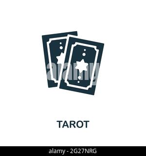 Icône Tarot. Élément simple monochrome de la collection fortune Teller. Icône Creative Tarot pour la conception Web, les modèles, les infographies et bien plus encore Illustration de Vecteur
