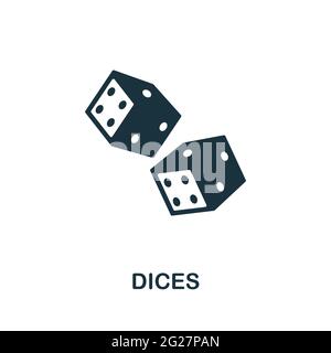 Icône dés. Élément simple monochrome de la collection fortune Teller. Icône Creative dés pour la conception Web, les modèles, les infographies et plus encore Illustration de Vecteur