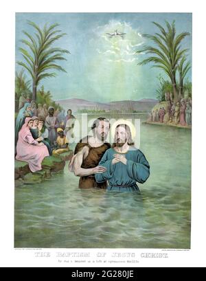 Le baptême de Jésus Christ Banque D'Images