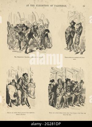 Caricatures humoristiques et grotesques de Gustave Dore, victorienne des années 1860. À l'exposition de peintures Banque D'Images