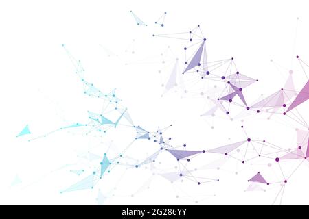 Structure molécule et communication. ADN, atome, neurones. Formation scientifique sur les molécules pour la médecine, la science, la technologie, la chimie, l'illustration Banque D'Images