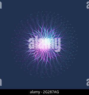 Illustration scientifique concept de génie génétique et de manipulation génétique. Hélice d'ADN, brin d'ADN, molécule ou atome, neurones. Structure abstraite pour Banque D'Images