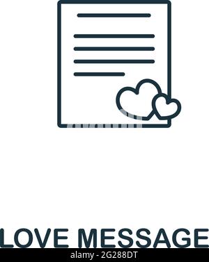 Icône message d'amour de la collection Saint-Valentin. Ligne simple élément symbole message d'amour pour les modèles, le web design et les infographies Illustration de Vecteur