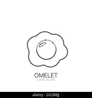 Icône de vecteur simple de contour d'omelette. Contour modifiable Illustration de Vecteur