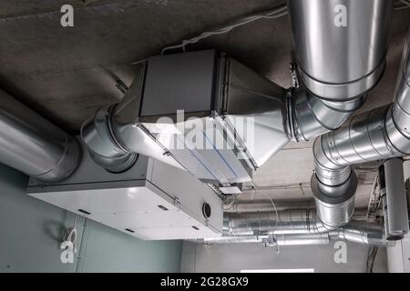 système de ventilation de récupération de chaleur canalisée avec récupération Banque D'Images