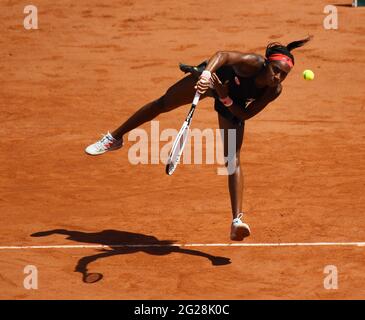 Paris, FRA. 09e juin 2021. Paris, Roland Garros, French Open Day 11 09/06/2021 Coco Gauff (Etats-Unis) perd le quart de finale du match crédit: Roger Parker/Alay Live News Banque D'Images