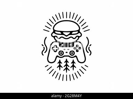 Badge art de la gamme de hamburgers pour jeux Illustration de Vecteur