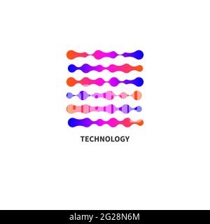 Logo des technologies numériques avec formes liées. Icône tendance avec formes abstraites connectées Illustration de Vecteur
