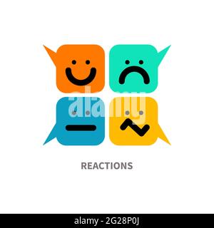 Icône réaction. Bulles de commentaires Illustration de Vecteur