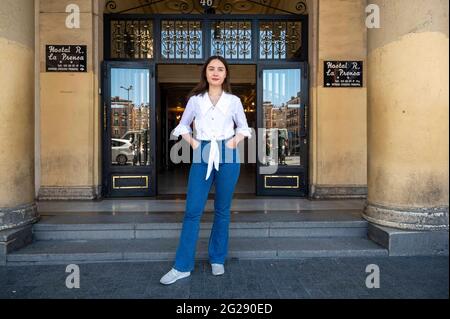 Madrid, Espagne. 09e juin 2021. Le réalisateur allemand Alison Kuhnam pose pour une photo lors de l'ouverture du Festival du film allemand de Madrid au cinéma Palacio de la Prensa à Madrid crédit: CORDONS PRESSE/Alamy Live News Banque D'Images