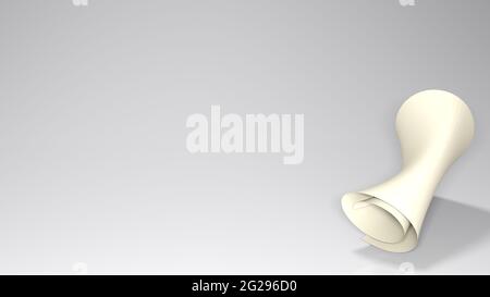 arrière-plan blanc avec un parchemin roulé sur le côté droit Banque D'Images