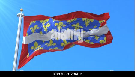 Drapeau du département du cher dans la région Centre-Val de Loire, France. rendu 3d Banque D'Images