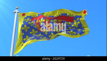 Drapeau du département du pas-de-Calais dans les hauts-de-France, France. rendu 3d Banque D'Images