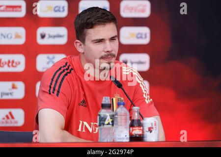 Leander Dendoncker de Belgique photographié lors d'une conférence de presse de l'équipe nationale belge de football Red Devils, à Tubize, le mardi 08 juin 2021. Le t Banque D'Images