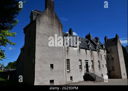 Vue extérieure du château historique de Drum dans la région de Royal Deeside en Écosse. Banque D'Images