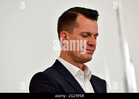 Vienne, Autriche. 9th juin 2021. Foyer de presse après le Conseil des ministres avec le ministre de la Santé Wolfgang Mückstein (les Verts). Banque D'Images